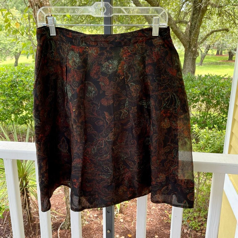 Peruvian Connection Floral Silk Skirt